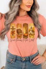 US3001-E3169 Give Thanks To The Lord Graphic Tee $12.5