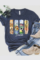 US3001-E3061IA Iowa State Brushstroke Graphic Tee $12.5