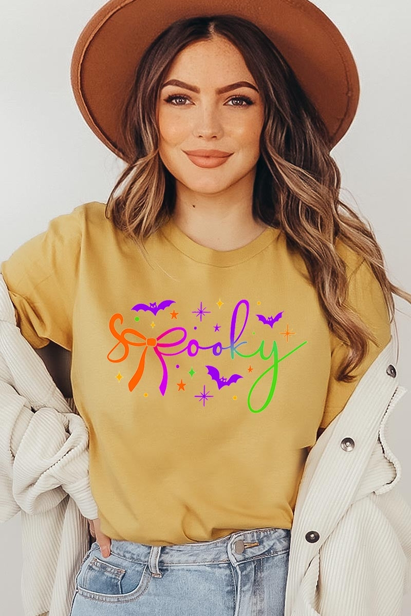 US3001-E3109 Spooky Halloween Graphic Tee $12.5
