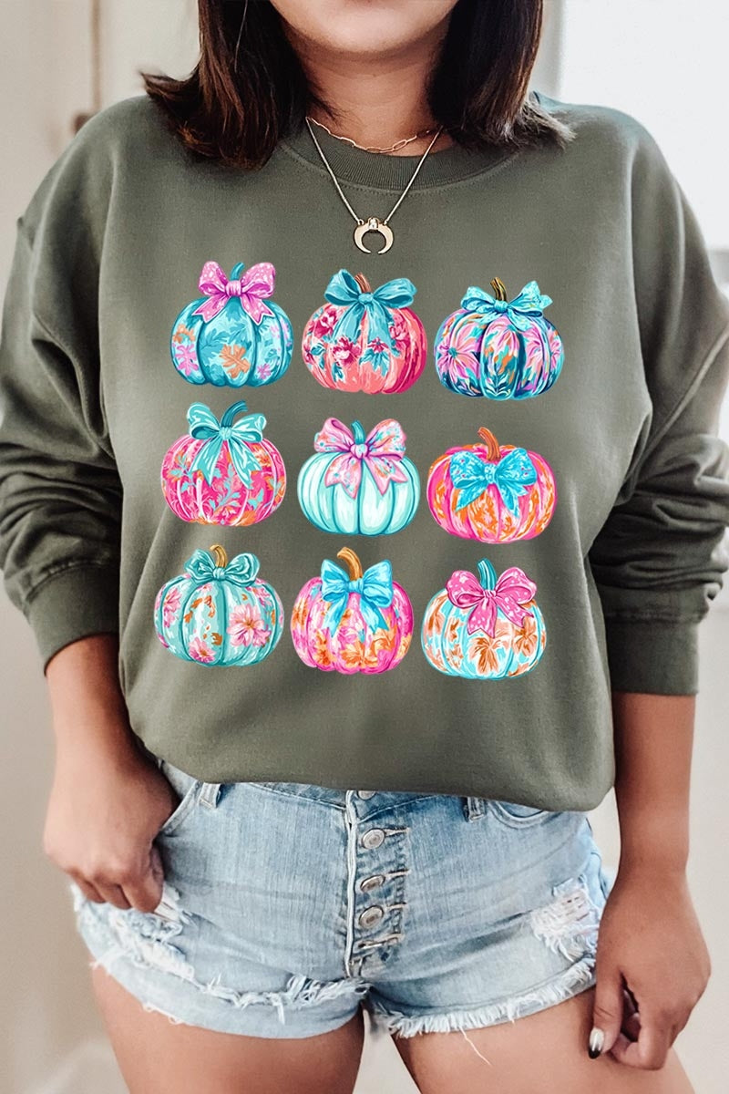 UL180-E3137 Coquette Pumpkin Graphic Sweatshirt $20