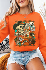 UL180P-E3096 Vintage Western Collage Graphic Plus Sweatshirt $25