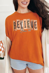 5000-E3167 Believe Fall Christian Graphic Heavy Cotton Tee $9