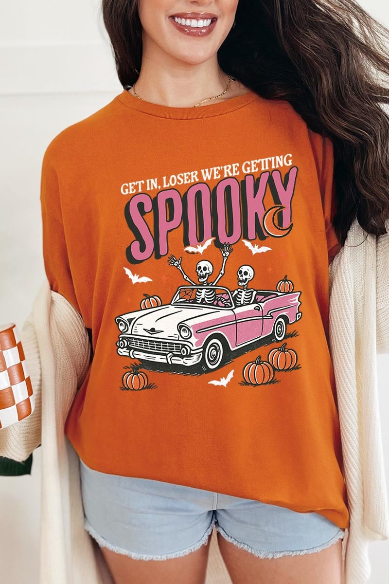 5000P-E3142 Spooky Skeleton Graphic Plus Heavy Cotton Tee $12.75