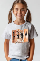 US3001Y-E3166Z Pray Fall Christian Kids Graphic Tee $11