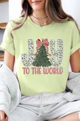 US3001P-E3213 Joy to the World Graphic Plus Tee $16