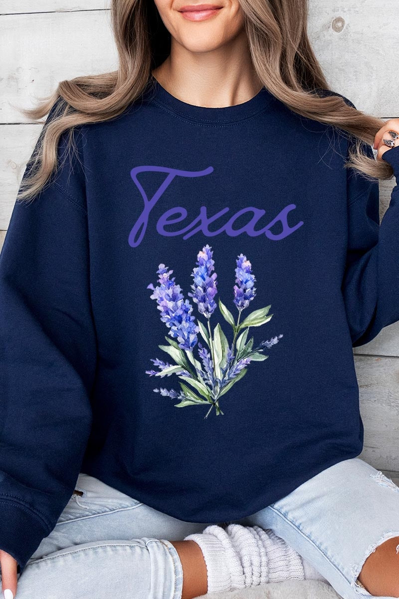 UL180P-E3060 Texas Bluebonnet Graphic Plus Sweatshirt $25