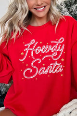 UL180P-E3199 Howdy Santa Graphic Plus Sweatshirt $25