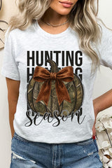 US3001-E3190 Hunting Pumpkin Bow Graphic Tee $12.5