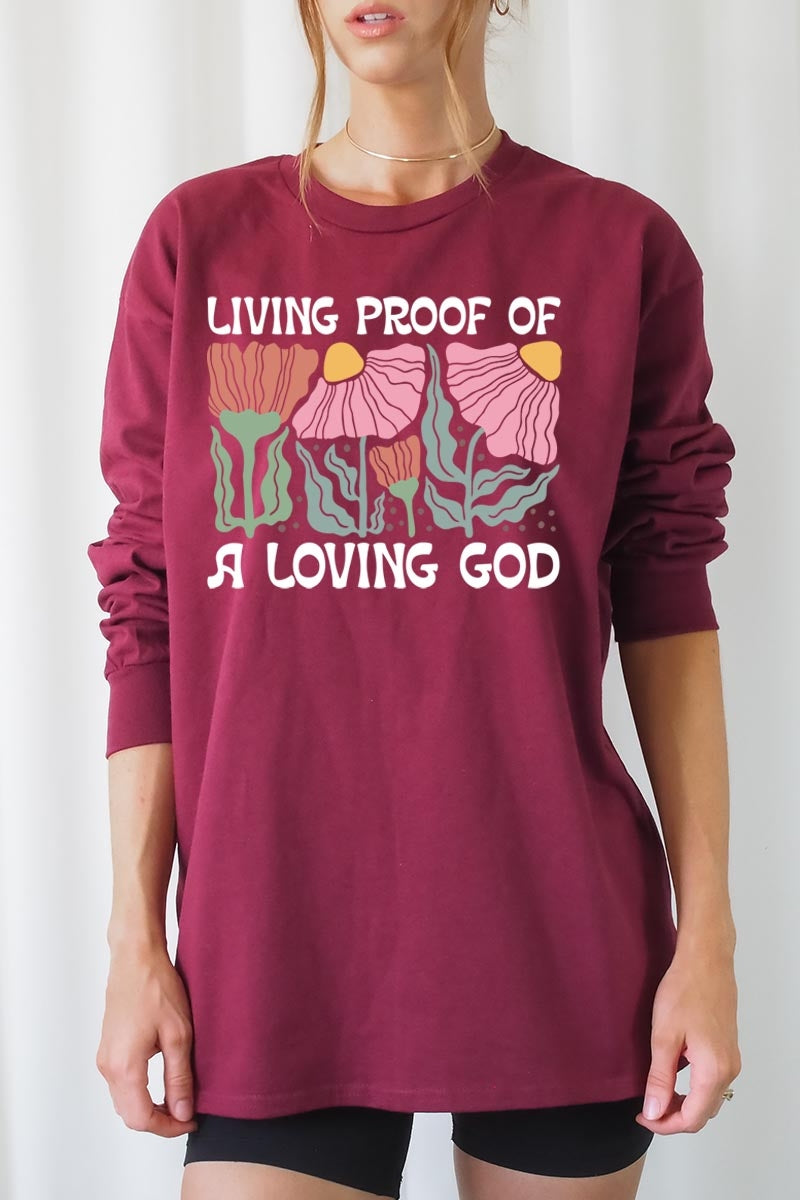 UL240P-E3066 Living Proof of a Loving God Plus Long Sleeve Tee $17