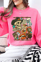 UL180P-E3096 Vintage Western Collage Graphic Plus Sweatshirt $25