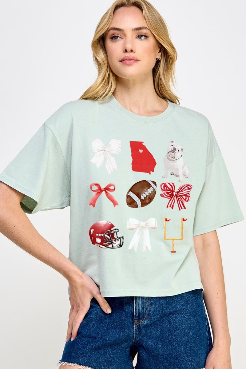 CTS-E3080 Georgia Football Graphic Relaxed Crop Top $11