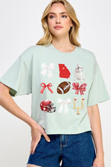 CTS-E3080 Georgia Football Graphic Relaxed Crop Top $11