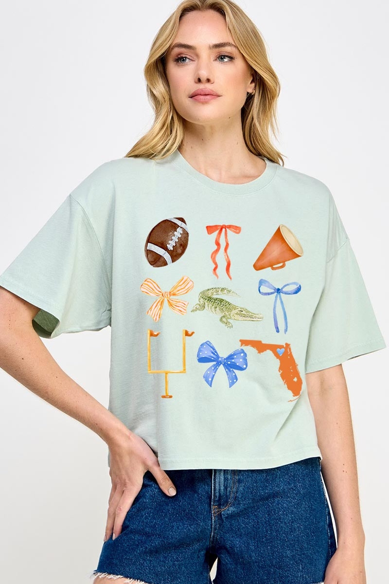 CTS-E3078 Florida Football Graphic Relaxed Crop Top $11