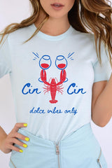US3001-E3069 Cin Cin Lobster Celebration Graphic Tee $12.5