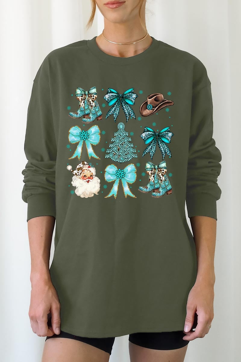 UL240P-E3180 Western Christmas Graphic Plus Long Sleeve Tee $17