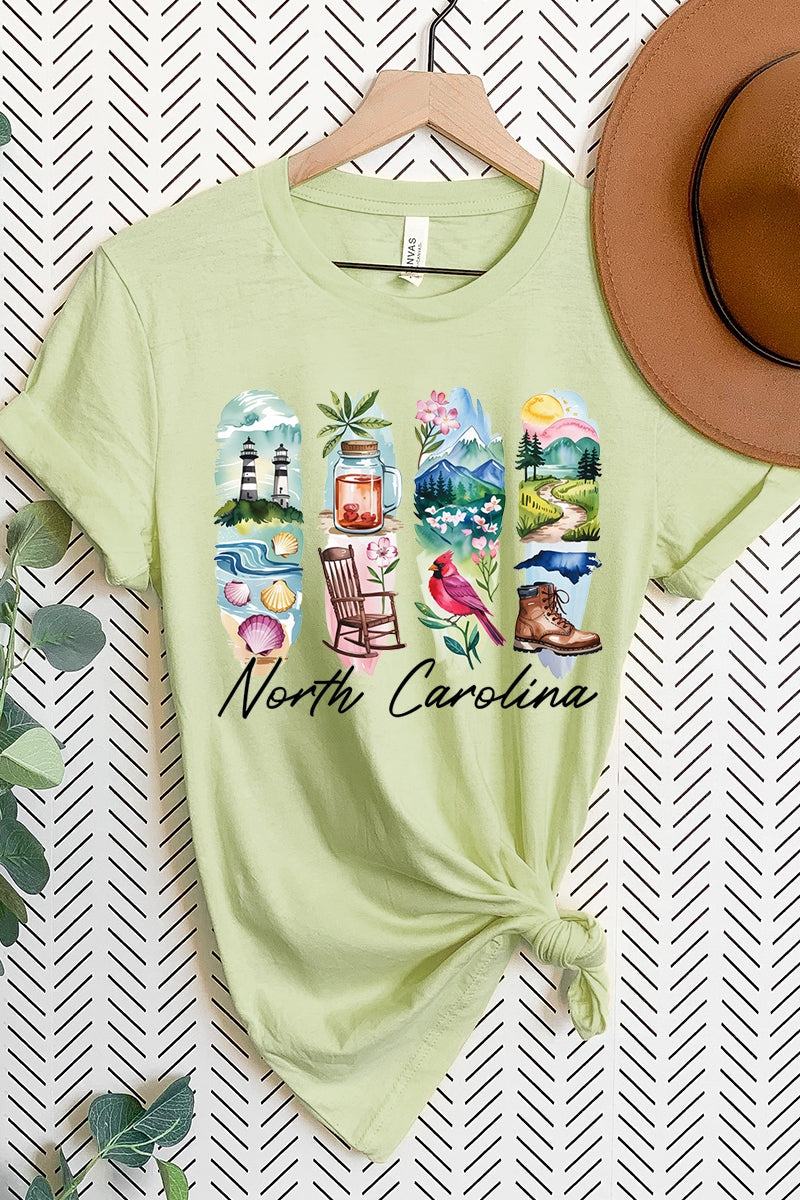 US3001-E3061NC North Carolina State Brushstroke Graphic Tee $12.5