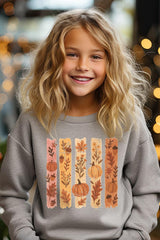 UL180B-E3110Z Brushstroke Boho Fall Kids Graphic Sweatshirt $20