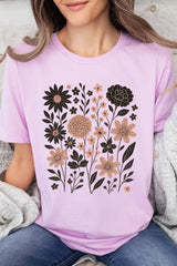 US3001-E3178 Fall Floral Garden Graphic Tee $12.5