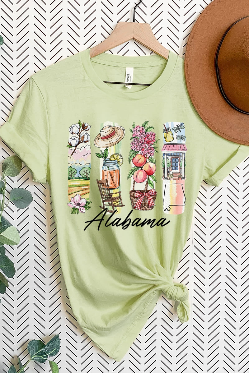 US3001P-E3061AL Alabama State Brushstroke Graphic Plus Tee $16