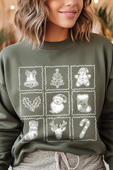UL180-E3215 Christmas Icons Graphic Sweatshirt $20