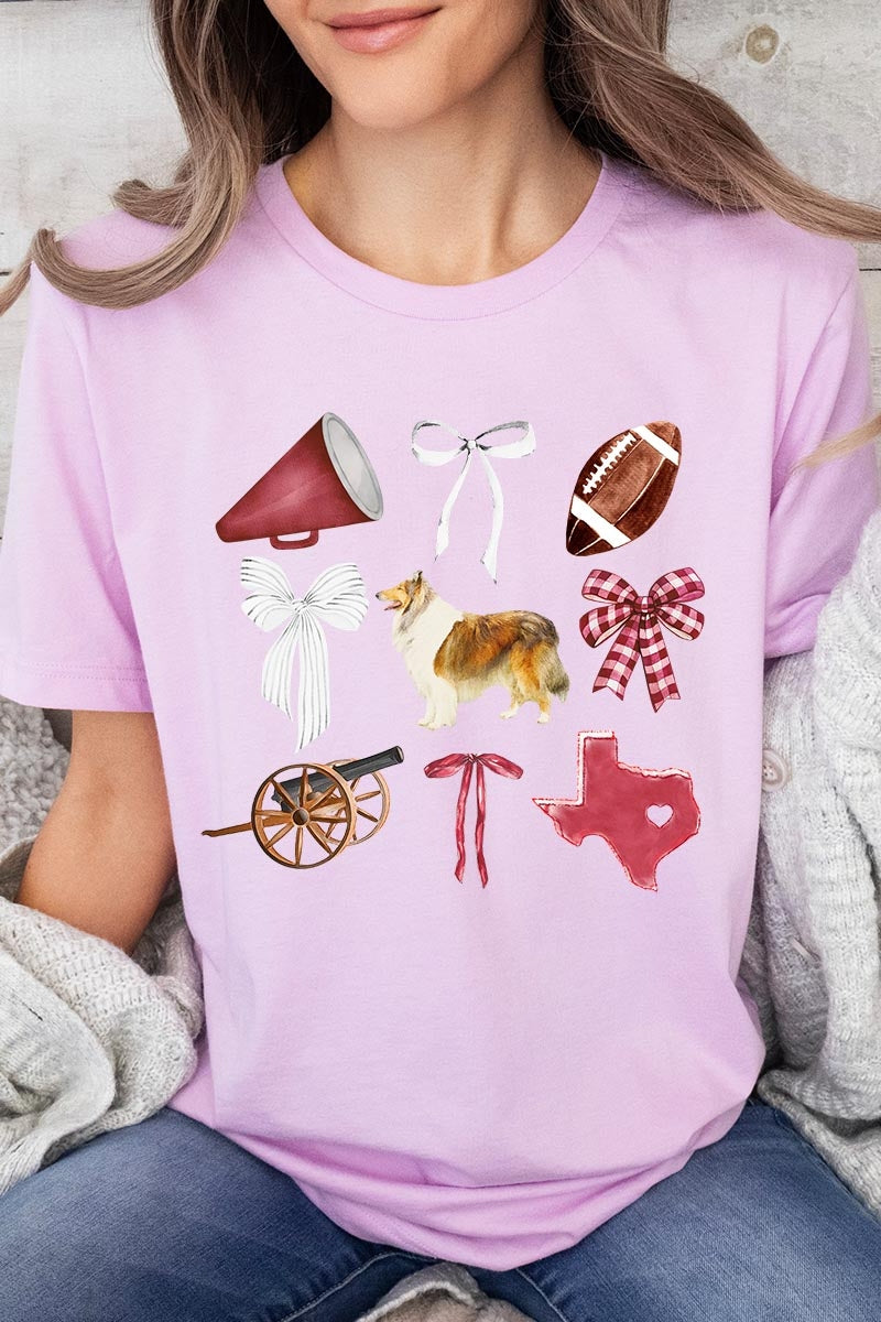 US3001-E3079 Texas Football Graphic Tee $12.5