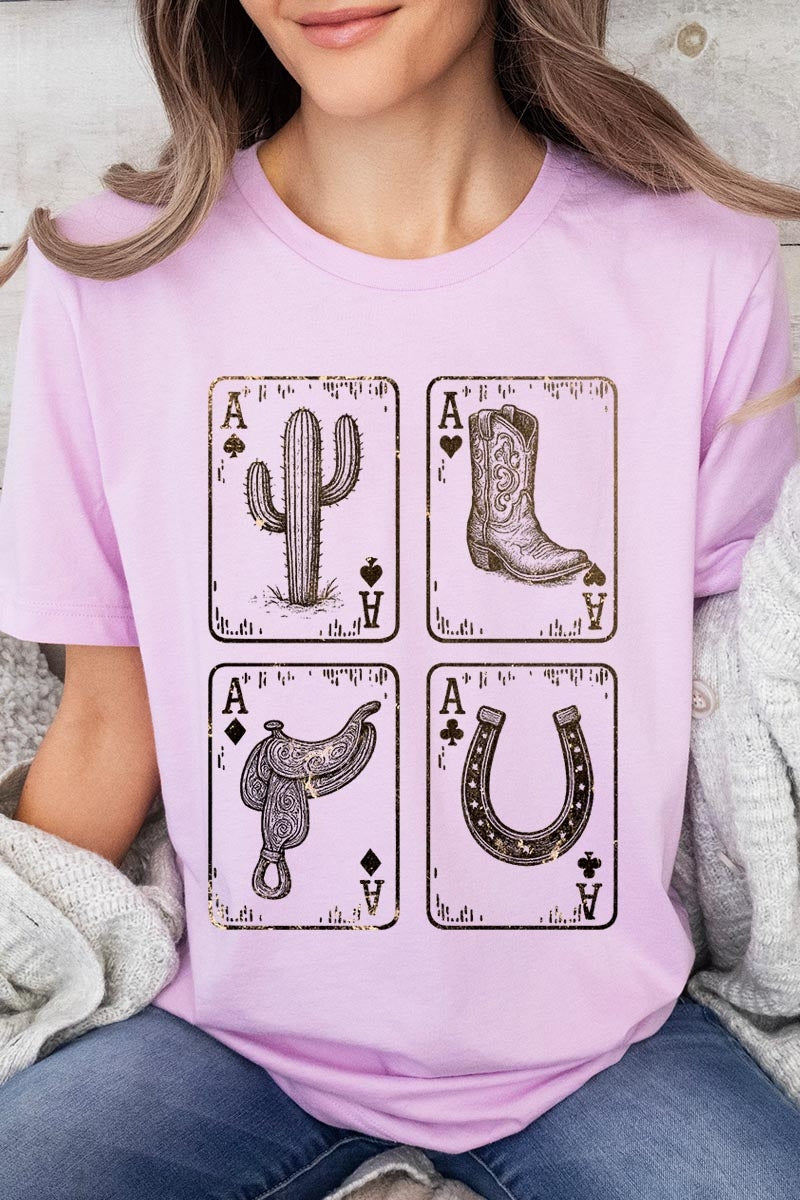US3001P-E3094 Western Cowgirl Card Graphic Plus Tee $16