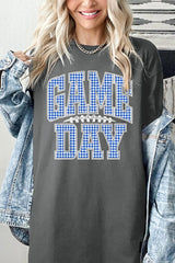 5000P-E3130 Blue Gingham Game Day Plus Heavy Cotton Tee $12.75