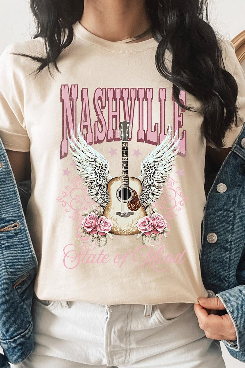 US3001P-E3157 Nashville Rose Graphic Plus Tee $16