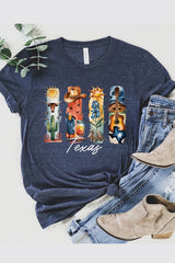 US3001-E3061TX Texas State Brushstroke Graphic Tee $12.5