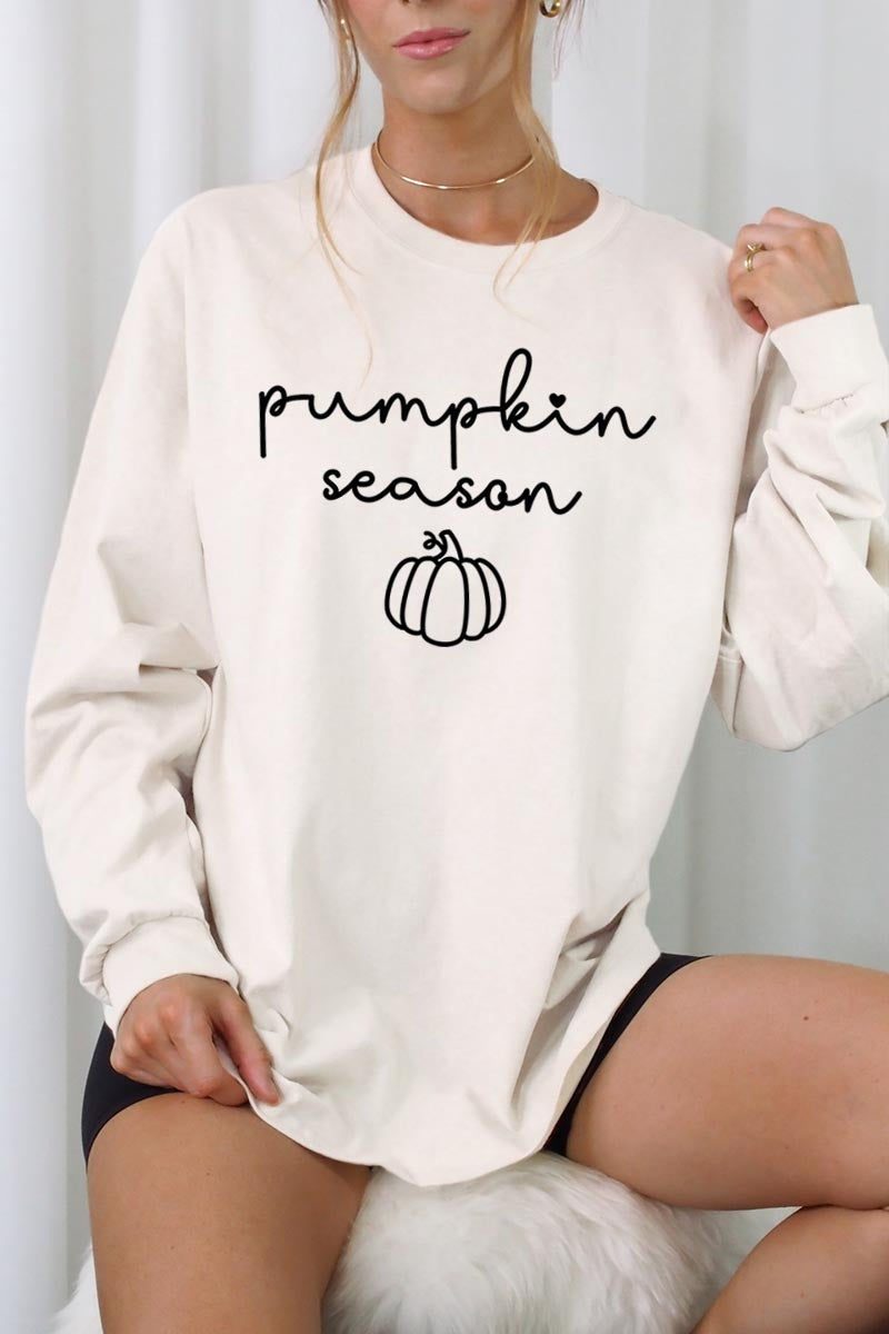UL240P-E3152 Pumpkin Season Graphic Plus Long Sleeve Tee $17