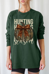 UL240P-E3190 Hunting Pumpkin Bow Graphic Plus Long Sleeve Tee $17