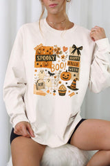 UL240-E3084 Halloween collage Graphic Long Sleeve Tee $13.75