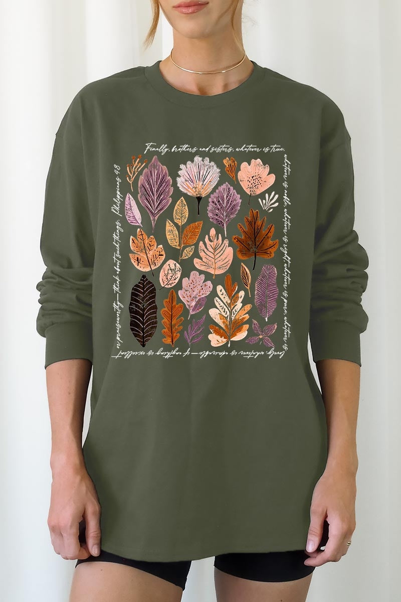 UL240-E3147 Christian Fall Graphic Long Sleeve Tee $13.75