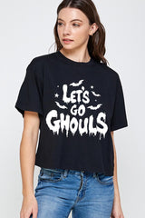 CTS-E3159 Letu2019s Go Ghouls Graphic Relaxed Crop Top $11