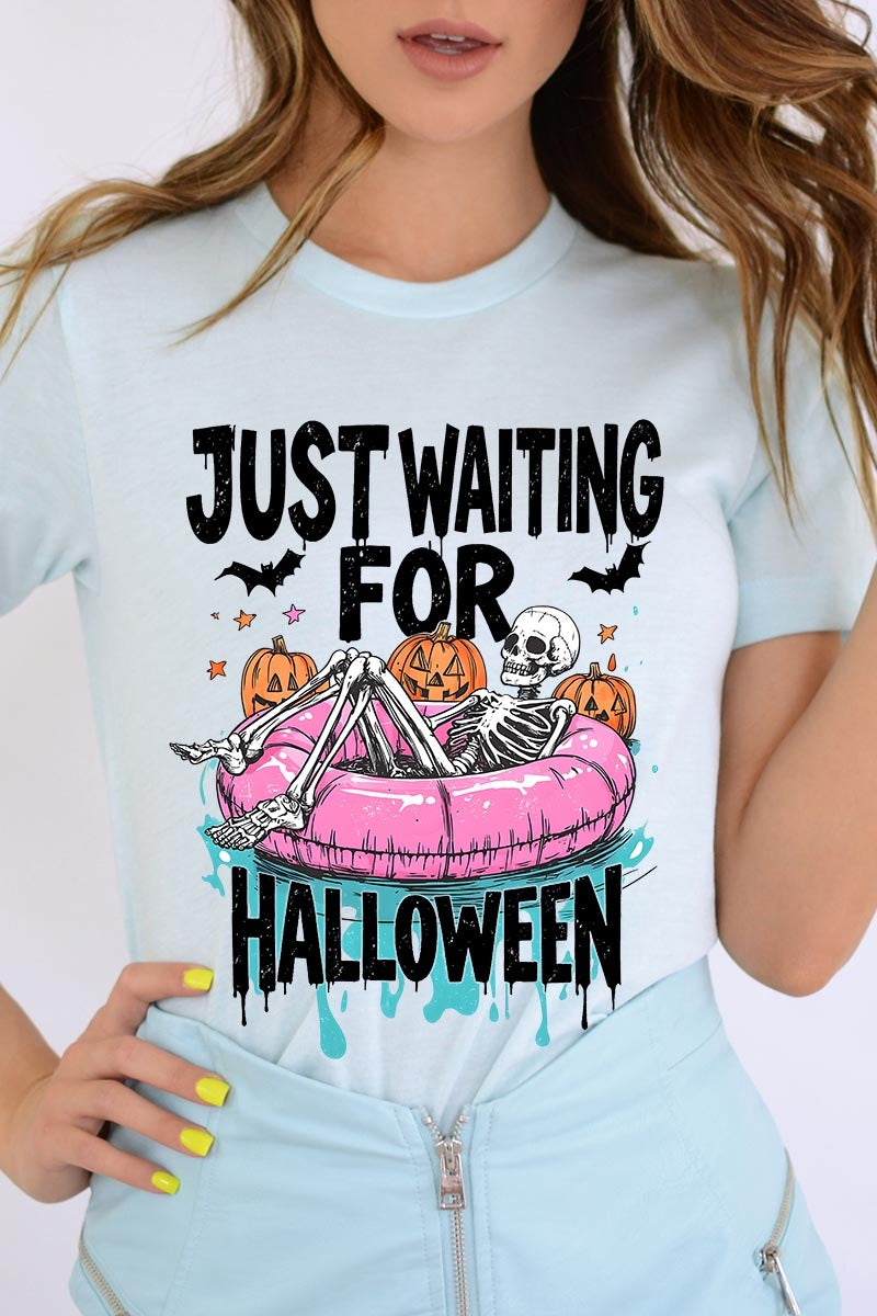 US3001P-E3138 Just Waiting For Halloween Graphic Plus Tee $16