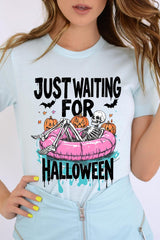US3001P-E3138 Just Waiting For Halloween Graphic Plus Tee $16