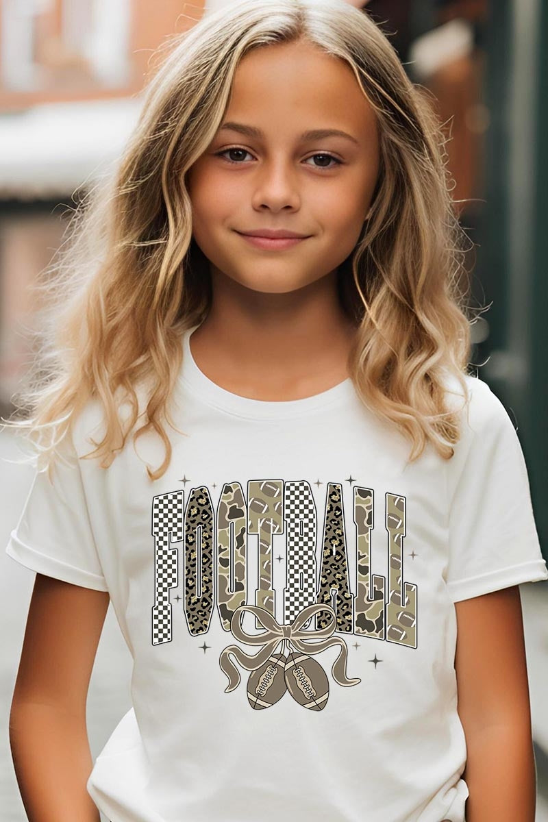 US3001Y-E3132Z Camo Football Kids Graphic Tee $11