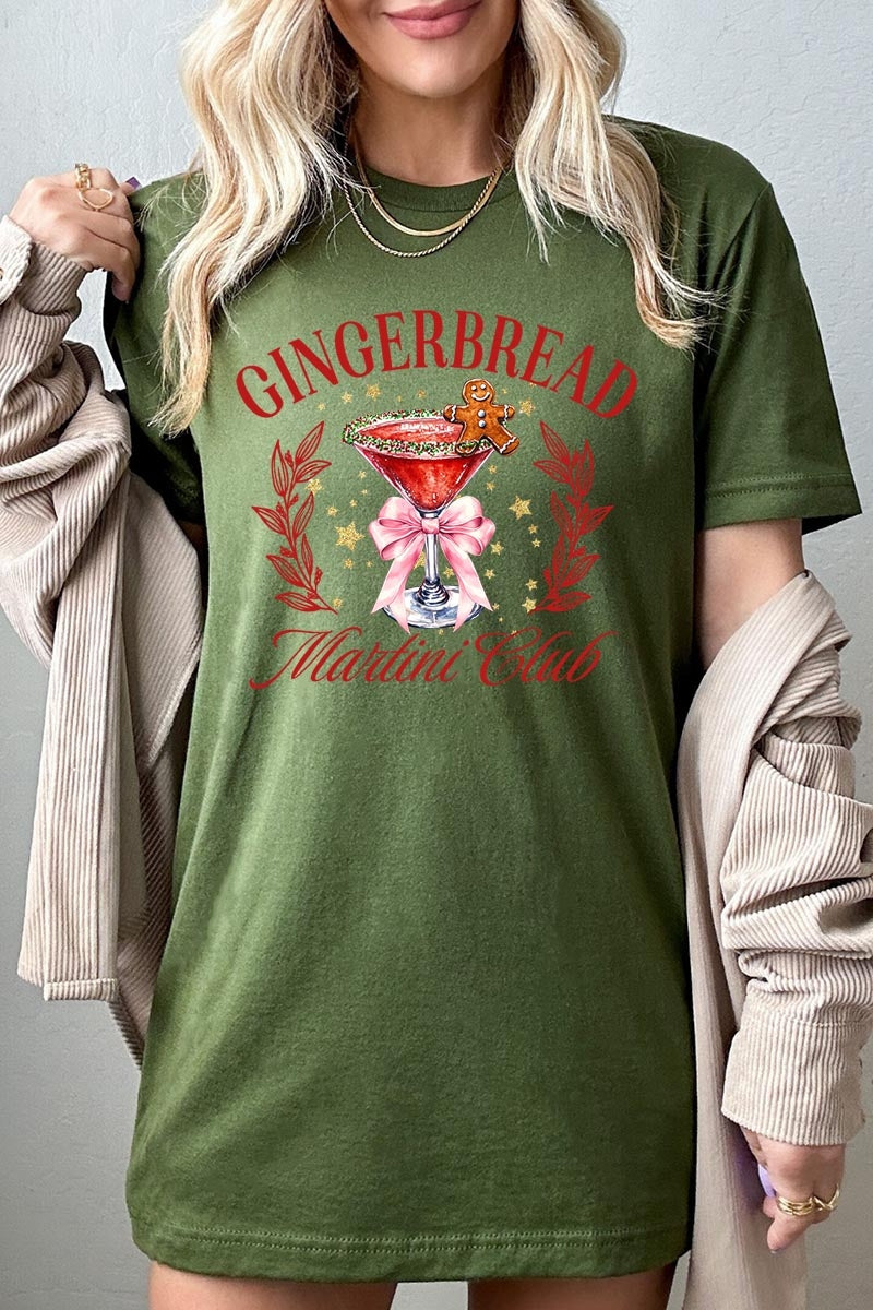 US3001-E3216 Gingerbread Martini Club Graphic Tee $12.5