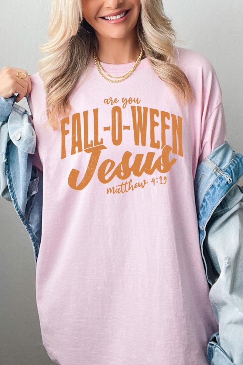 5000P-E3143 Are You Fall O Ween Jesus Plus Heavy Cotton Tee $12.75