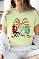US3001-E3194 Dog Mama Christmas Paw Graphic Tee $12.5