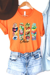 US3001P-E3061OH Ohio State Brushstroke Graphic Plus Tee $16
