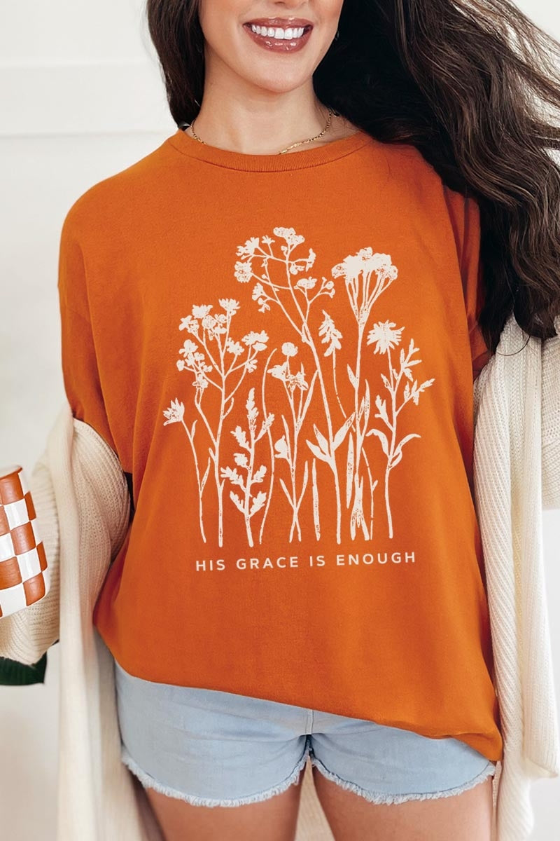 5000P-E3146 Christian Wildflower Graphic Plus Heavy Cotton Tee $12.75