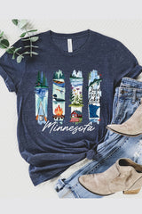 US3001-E3061MN Minnesota State Brushstroke Graphic Tee $12.5
