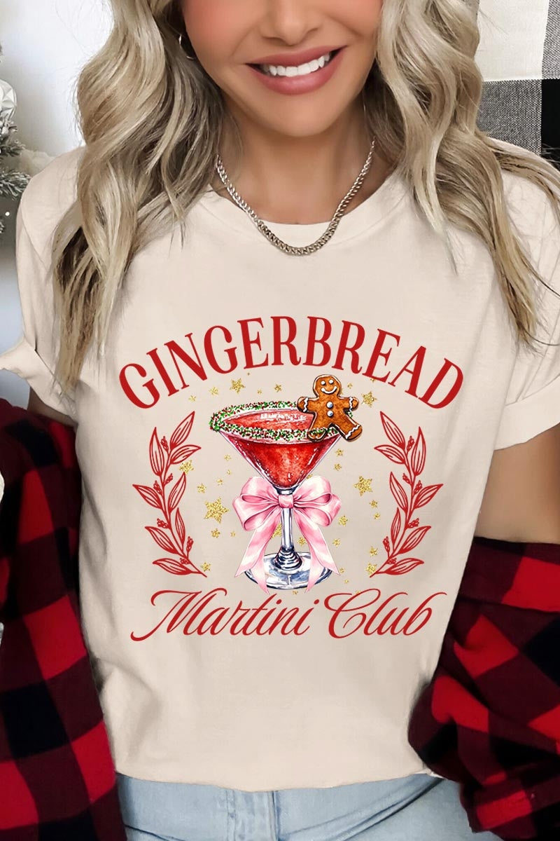 US3001P-E3216 Gingerbread Martini Club Graphic Plus Tee $16