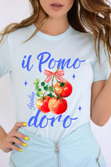 US3001P-E3070 Il Pomodoro Tomato Art Graphic Plus Tee $16