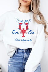 UL180P-E3069 Cin Cin Lobster Celebration Plus Sweatshirt $25