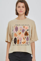 CTS-E3147 Christian Fall Graphic Relaxed Crop Top $11