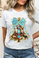 US3001P-E3184 Turquoise Christmas Tree Graphic Plus Tee $16