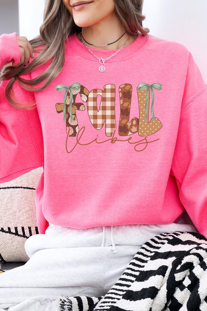 UL180-E3071 Fall Vibes Rustic Script Graphic Sweatshirt $20