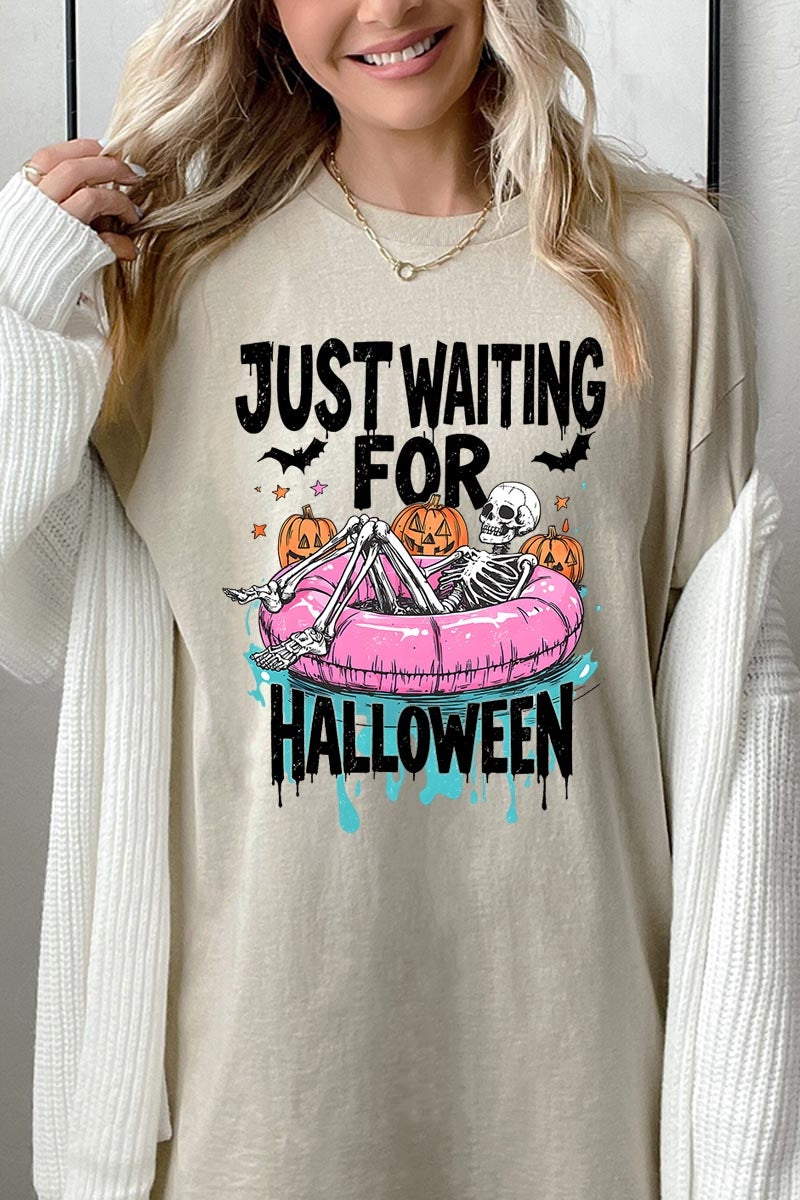5000P-E3138 Just Waiting For Halloween Plus Heavy Cotton Tee $12.75